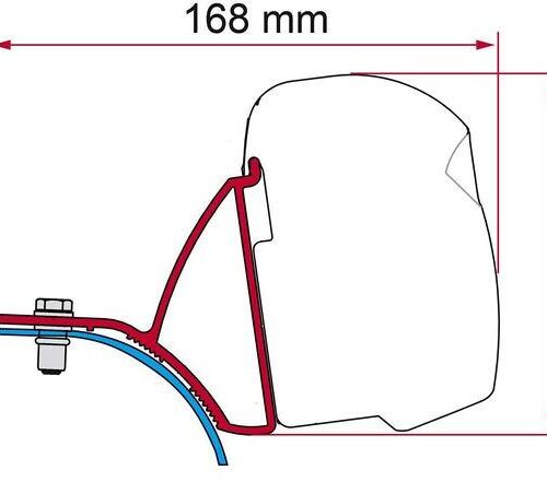 Fiamma F43van Adapter für Renault Trafic / Opel Vivaro Bj. 2001-2014, schwarz