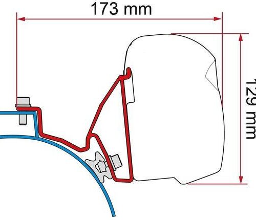 Fiamma F43van Adapter für VW T5/T6 California, schwarz