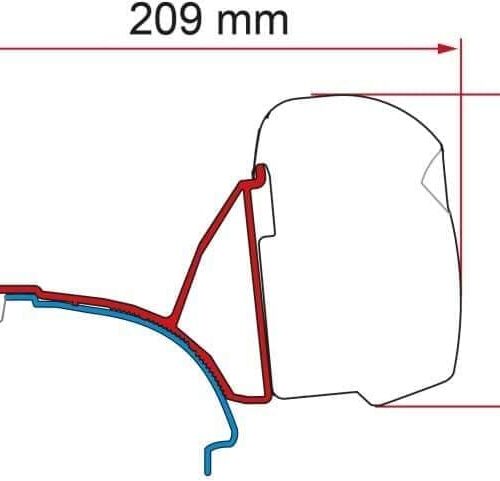 Fiamma F43van Adapter für VW T5/T6 Multivan mit C-Schiene, schwarz