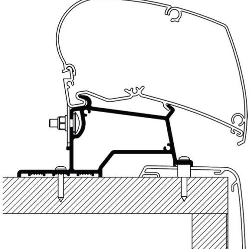 Thule Omnistor 9200/6300 Adapter für Rapido Compact Integral, 500cm