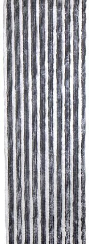 Carbest Chenille-Flauschvorhang, 56x205cm, weiß/grau