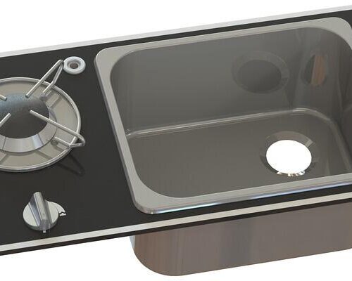 Carbest Kocher-Spülen Kombination mit Sicherheitsglas, 1-flammig