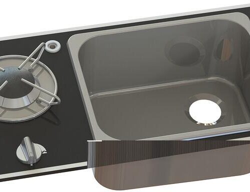 Carbest Kocher-Spülen-Kombination Vanstream mit Sicherheitsglas, 1-flammig