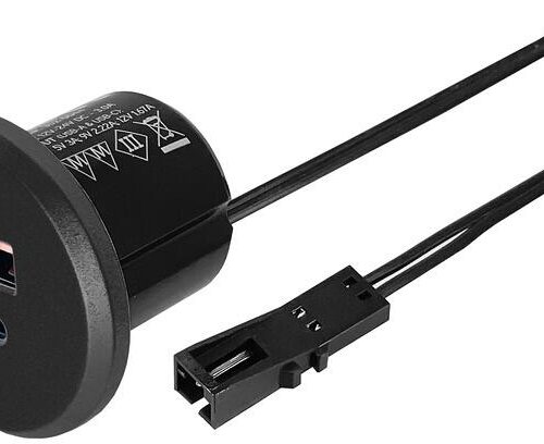 Kompakte USB-C/-A Einbausteckdose, 12/24 V, zum Anschrauben, ohne Beleuchtung
