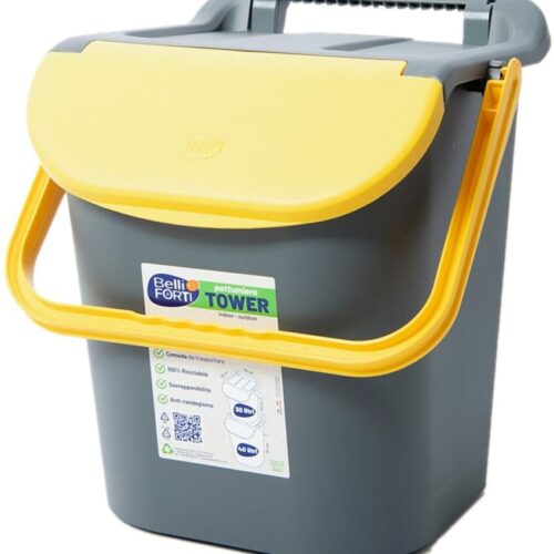 Belli e Forti Mülleimer, stapelbar, 30L, gelb