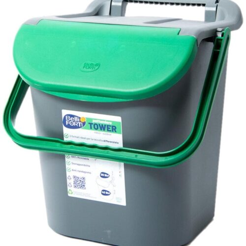 Belli e Forti Mülleimer, stapelbar, 30L, grün