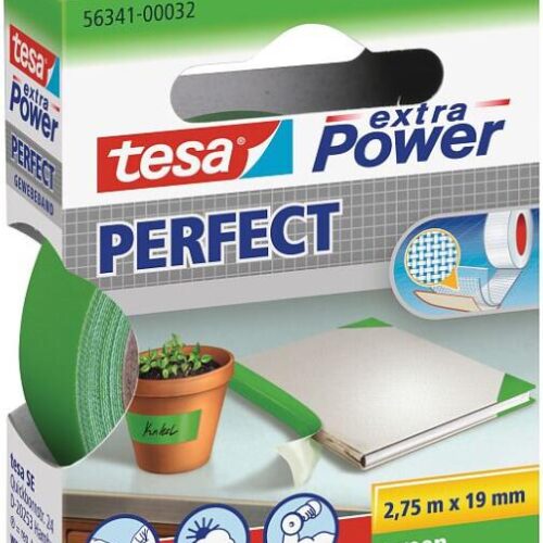 Tesa extra Power Perfect Gewebeband, 275cm, 19mm, grün