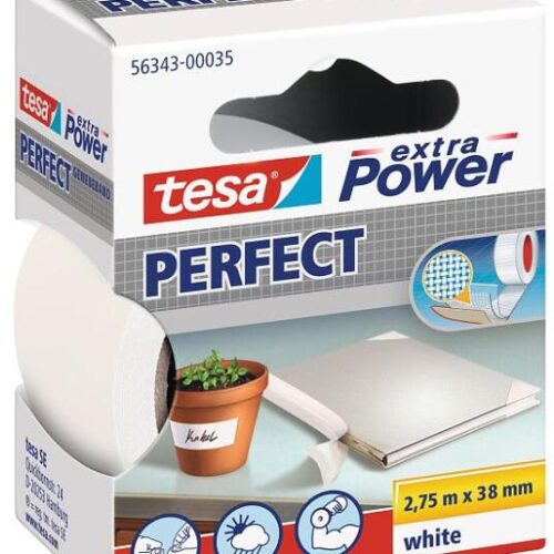 Tesa extra Power Perfect Gewebeband, 275cm, 19mm, weiß