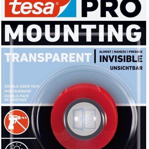 Tesa Pro Mounting Klebeband, doppelseitig, transparent, 5m