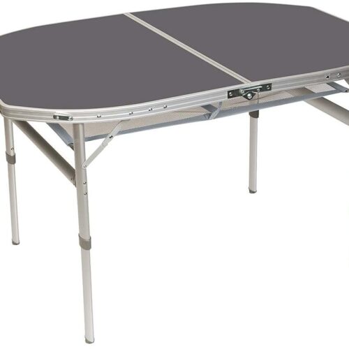 Bo-Camp Campingtisch, grau, 120x80cm, oval