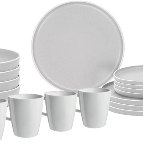 Brunner Dolomit Geschirrset, 16-teilig, weiß