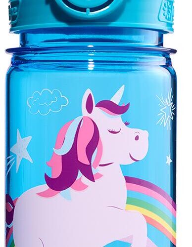 Nalgene OTF Kids Sustain Kindertrinkflasche mit Motiv, 350ml, blau Einhorn