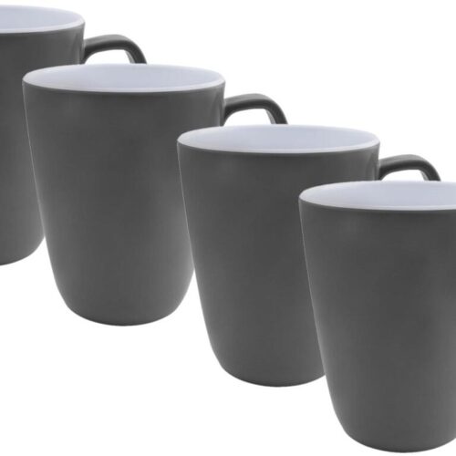 Bo-Camp Becher, L, Melamin, 4er-Set, grau