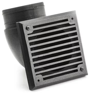 Pundmann Winkelausströmer, 90°, Ø60mm, mit Lamellenabdeckung