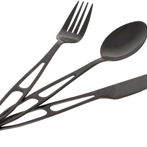 Bo-Camp Outdoor Besteckset in Hülle, 3-teilig, Edelstahl