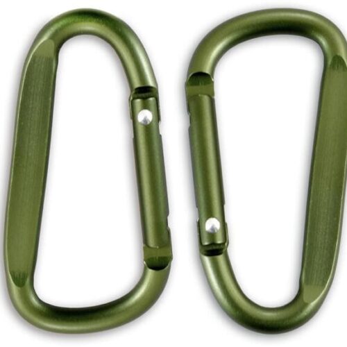 Origin Outdoors Zubehörkarabiner D-Form, 4 Stück, oliv