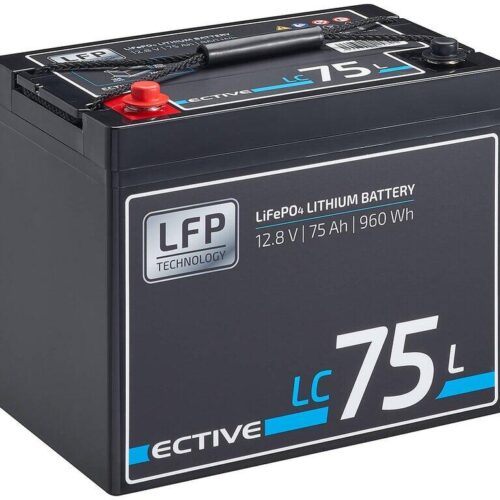 ECTIVE 12V LiFePO4 Lithium, LC 75L, Versorgungsbatterie, 75 Ah