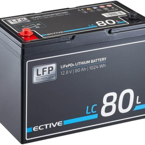 ECTIVE 12V LiFePO4 Lithium, LC 80L, Versorgungsbatterie, 80Ah