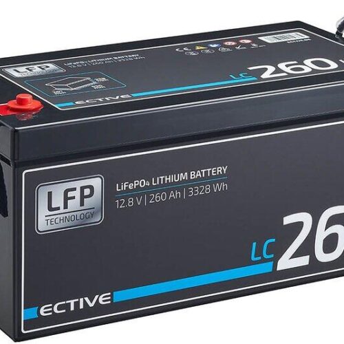ECTIVE 12V LiFePO4 Lithium, LC 260L, Versorgungsbatterie, 260 Ah