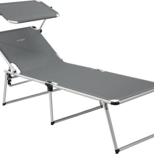 Brunner Malibu High Sonnenliege mit integrierter Sonnenblende, grau