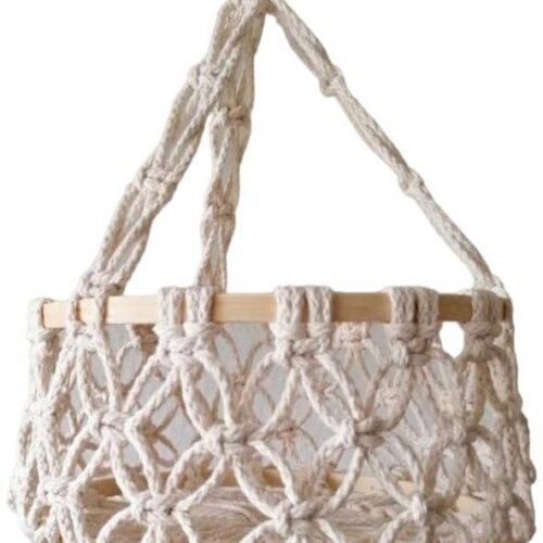 Knotenliebe Camper Edition Makramee Obstkorb, Ø20cm, natur