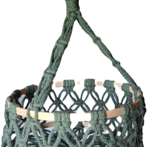 Knotenliebe Camper Edition Makramee Obstkorb, Ø20cm, Jadegrün