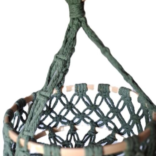 Knotenliebe Camper Edition Makramee Obstkorb, Ø25cm, jadegrün