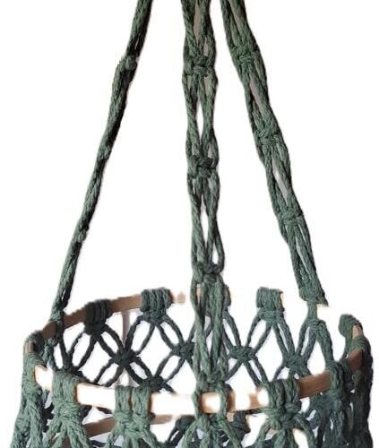 Knotenliebe Makramee Obstkorb, Ø20cm, Jadegrün