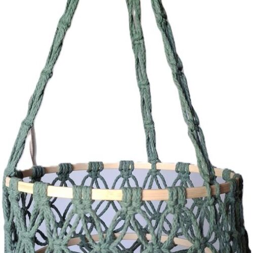 Knotenliebe Makramee Obstkorb, Ø25cm, Jadegrün