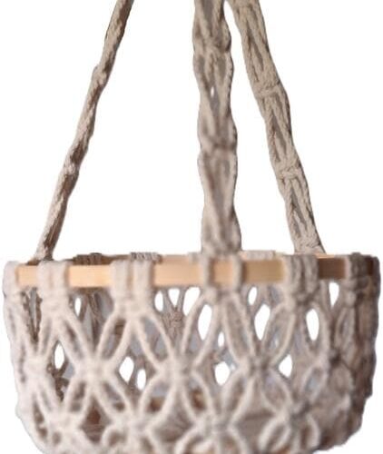 Knotenliebe Makramee Obstkorb-Trichter, 50cm, Natur