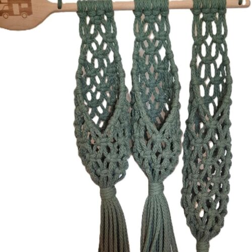 Knotenliebe Makramee Camper Edition Kochlöffel Netze, Jadegrün