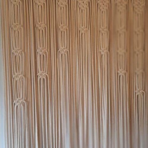 Knotenliebe Makramee Vorhang mit Schlaufen, 70x200cm