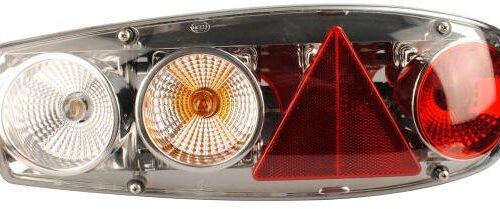 Hella Caraluna II plus chromium Heckleuchte mit Dreieck-Rückstrahler, rechts