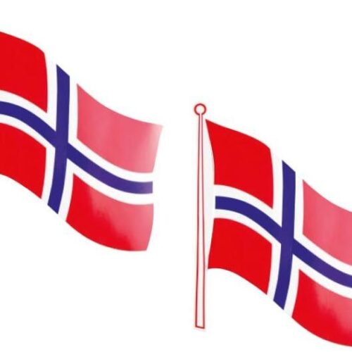 Flaggenaufkleber Norwegen 2er Pack, 145 x 125 mm