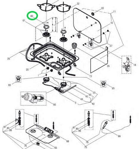 Brennerdeckel-Set - Dometic Ersatzteil Nr. 407143997 - für CE99-ZF460