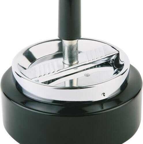 APS Klassiker Drehaschenbecher, Edelstahl, schwarz