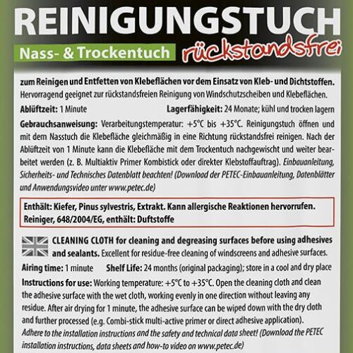 Petec Scheibenkleber Reinigungstuch