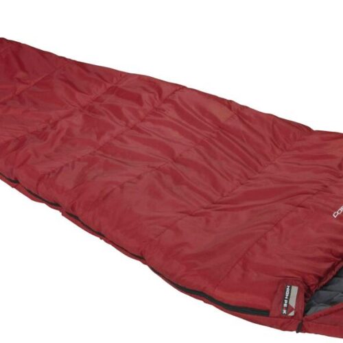 High Peak TR 300 Mumienschlafsack, Zipper links, 230x85cm, dunkelrot-grau