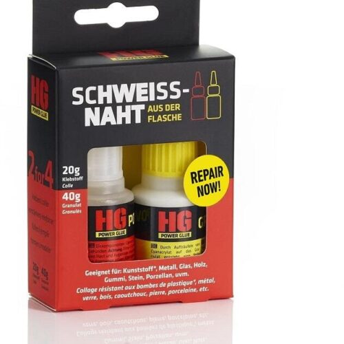 HG PowerGlue Schweißnaht aus der Flasche, 20g Power Glue und 40g Granulat