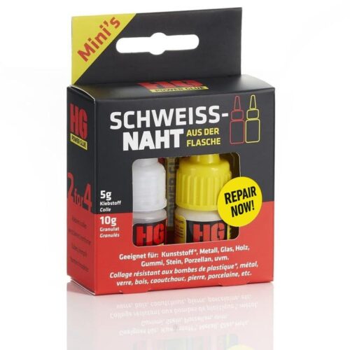 HG PowerGlue Schweißnaht aus der Flasche, 5g Power Glue und 10g Granulat
