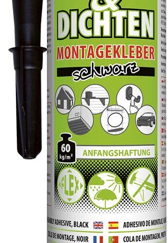 Petec Kleben & Dichten Montagekleber, schwarz, 290ml