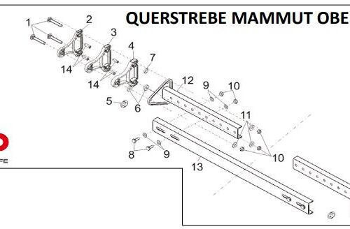 AL-KO Verstellschiene li/re geschlossen für die Mammut Querstrebe, obeneinbau