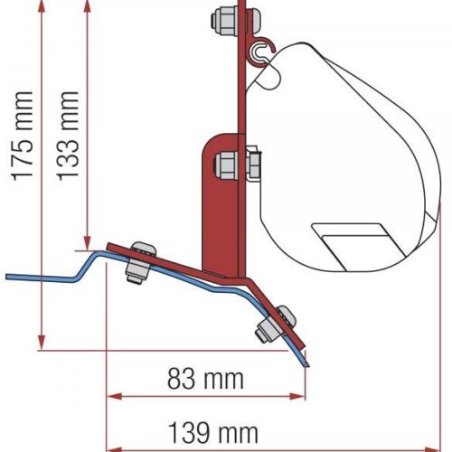 Fiamma F35/F45 Adapter Kit für Ford Custom