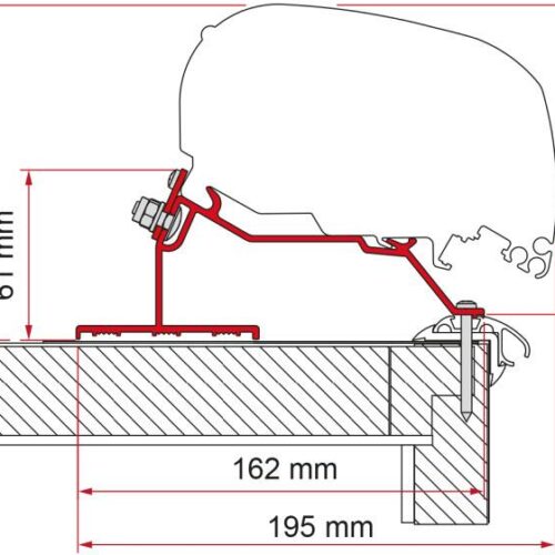 Fiamma F65/F80 Adapter für Caravan Roof 550