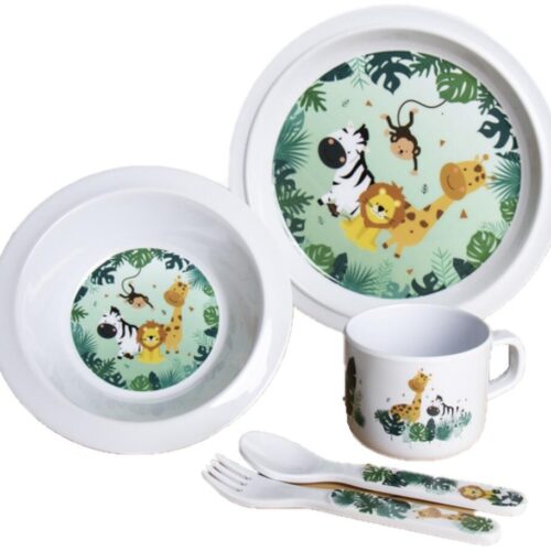 Camp4 Kinder Geschirrset, 5-teilig, Safari