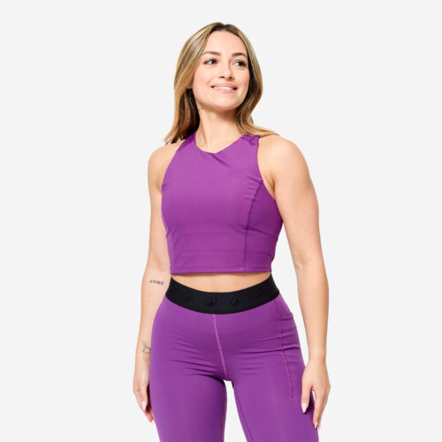 Crop Top Damen enganliegend - violett
