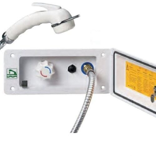 Reich Wassersteckdose mit Vormischer & Dusche, grau, ohne Schalter & Schloss