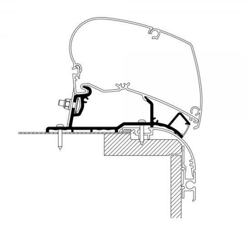 Thule Omnistor 9200/6300 Adapter für Caravan Roof mit LED Option, 5m