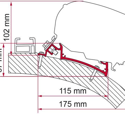 Fiamma F65/F80 Adapter für Carthago Chic Rapido I80 - I90 550