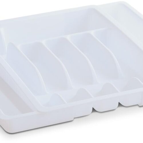 Zeller Besteckkasten, ausziehbar, weiß